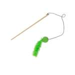 Игрушка для кошек Barbaks Дразнилка шарик с длинным пушистым хвостиком на деревянной палочке 40см