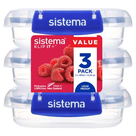 Набор контейнеров Sistema Klip it Plus 180мл