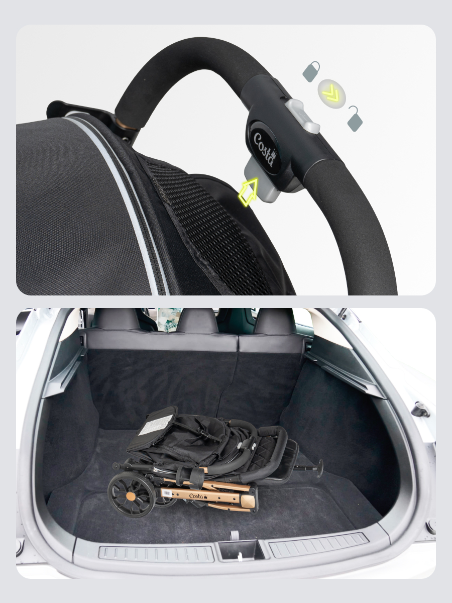 Коляска прогулочная Costa легкая черный - фото 8