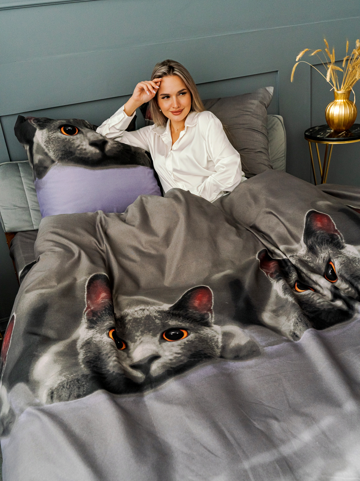 Комплект постельного белья PAVLine Котик двуспальный - фото 4