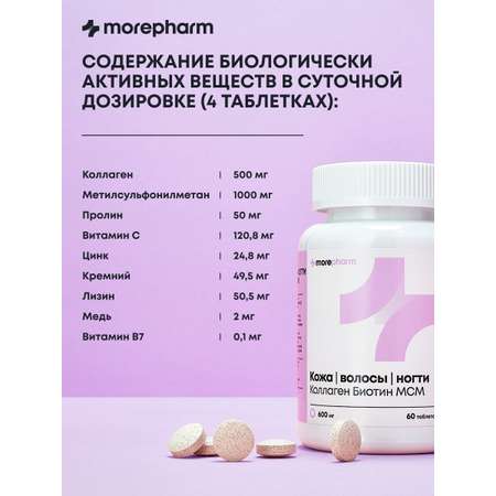 БАД morepharm Витамины для волос кожи и ногтей
