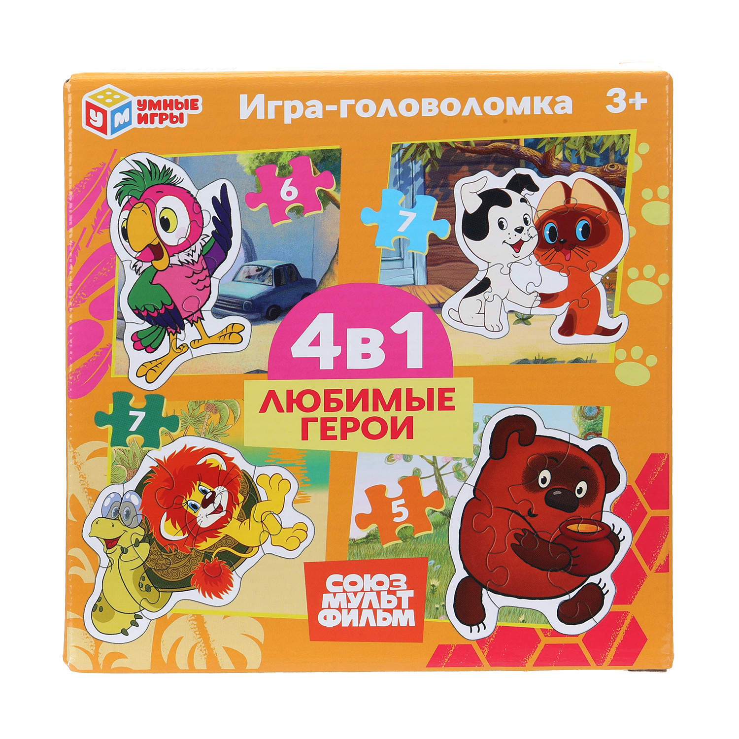 Пазл Умные игры Любимые герои 4в1 классический - фото 1