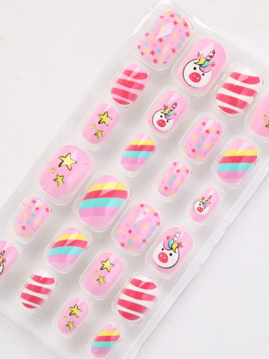 Детские накладные ногти Выбражулька Розовый единорожка - фото 3