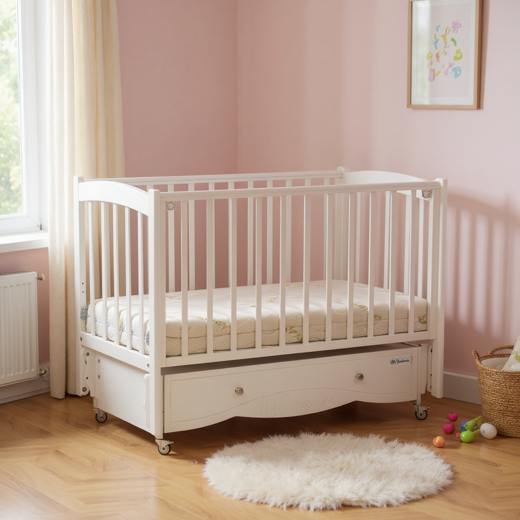 Детская кроватка Mr Sandman, универсальный маятник (белый) - фото 27