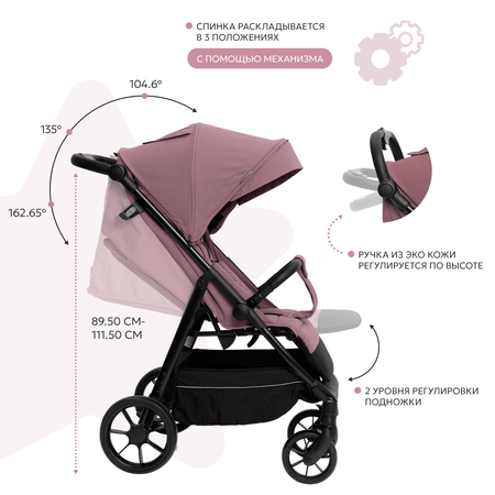 Коляска прогулочная Babyton Magic Pink