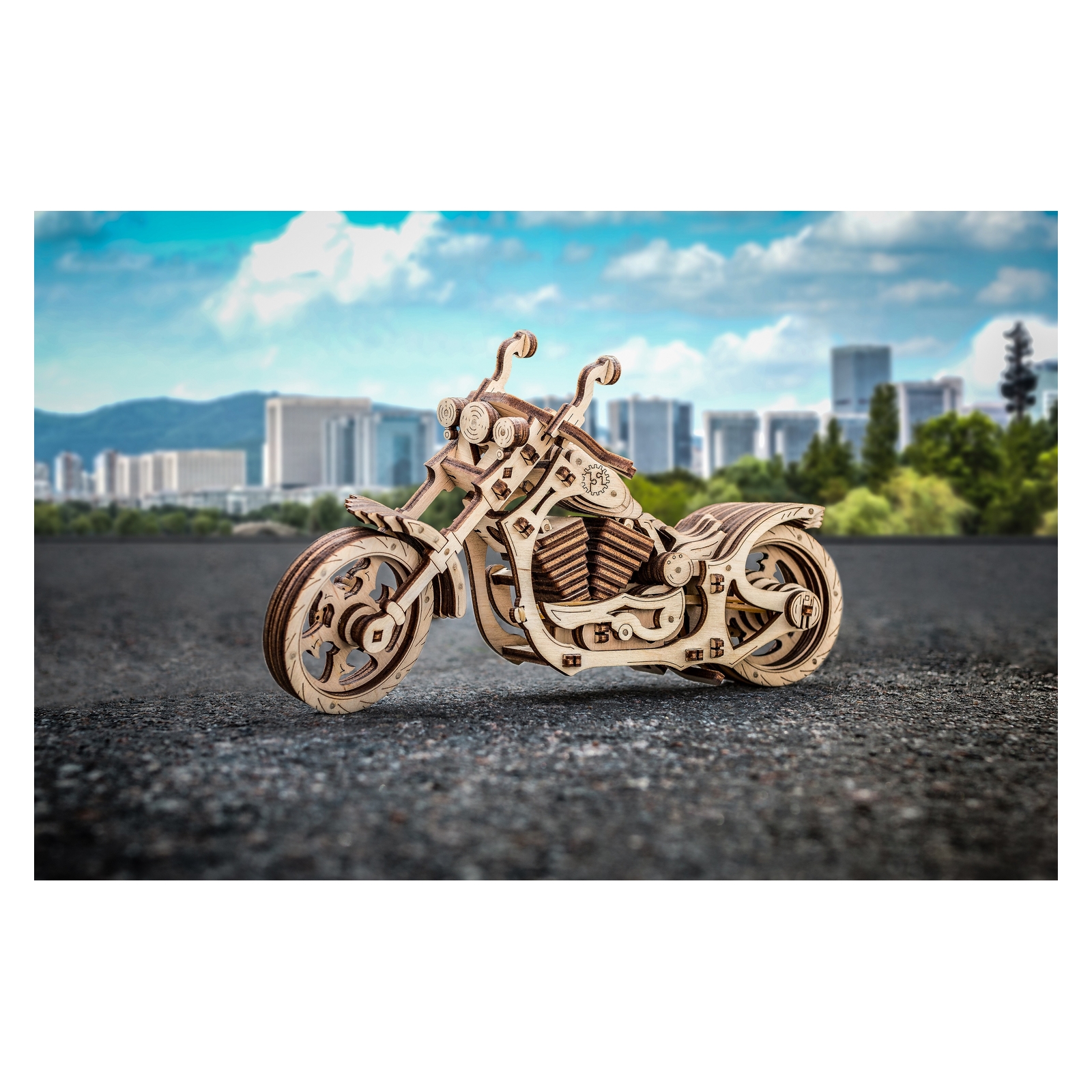 Конструктор Eco Wood Art Мотоцикл Cruiser деревянный - фото 8