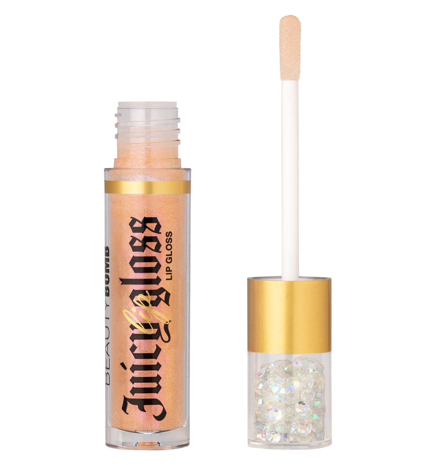 Блеск для губ Beauty Bomb тон 06 прозрачный с ярко-розовыми блестками 3.4мл - фото 1