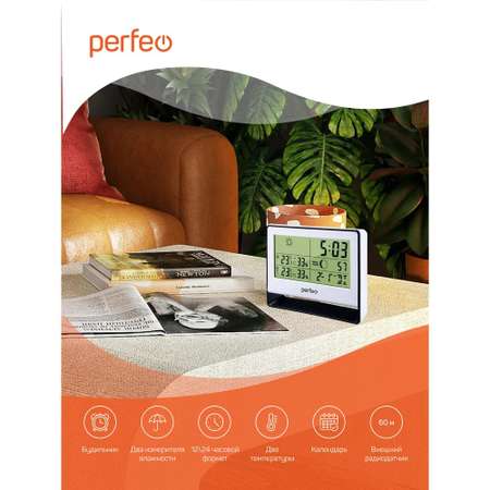 Часы-метеостанция Perfeo Nuvole серебро