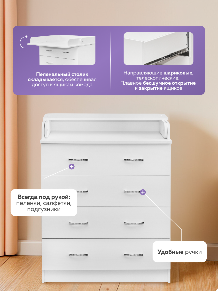 Комод пеленальный Alatoys (белый) - фото 3