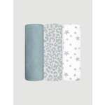 Пелёнка Mjolk Leopard Звёзды Baby Blue трикотаж 80х80 см 3 шт.