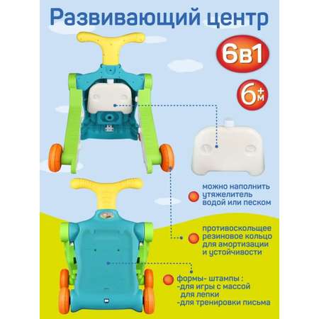 Ходунки каталка Smart Baby Музыкальный бизиборд 6 в 1