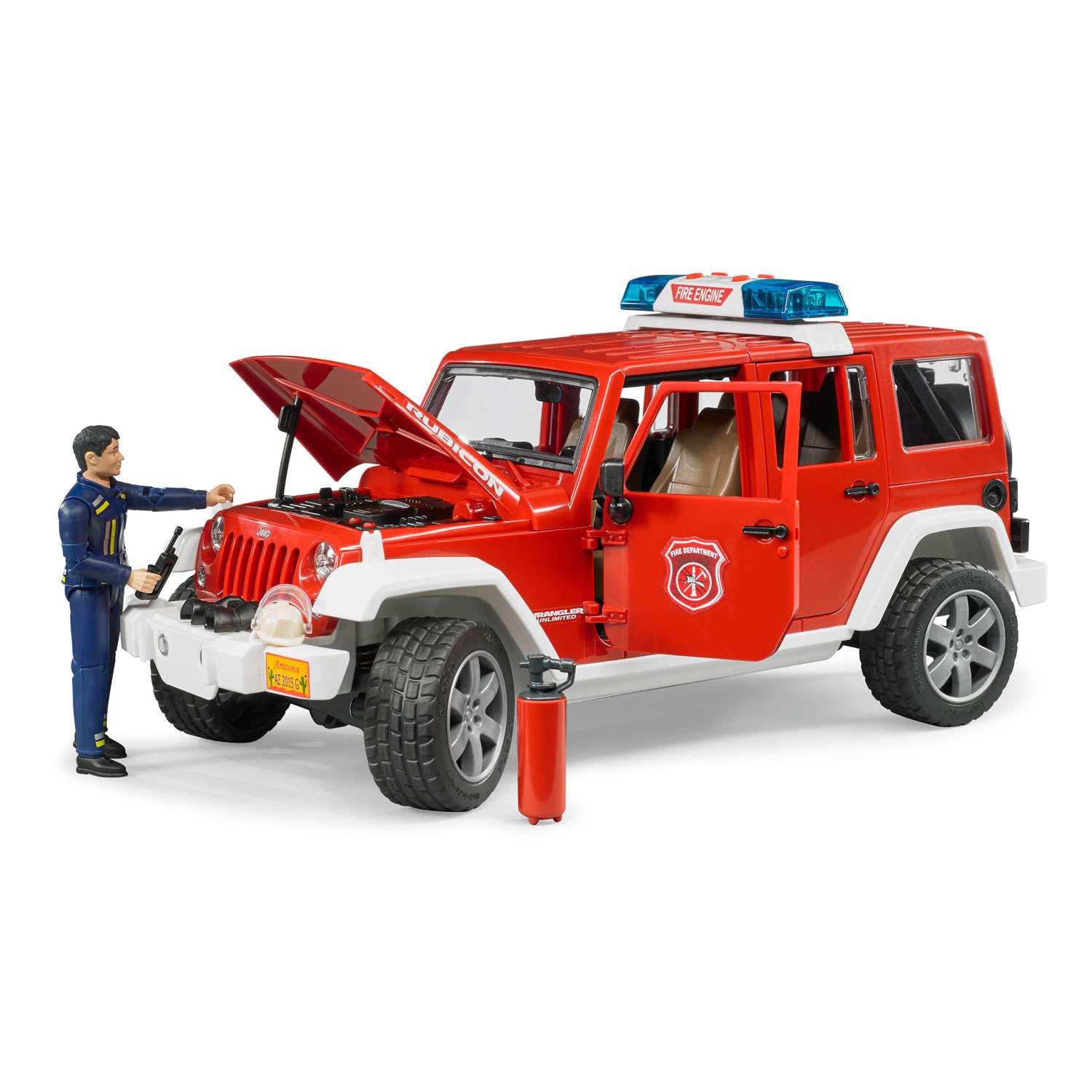 Пожарная машина Bruder Jeep с фигуркой 02-528 - фото 4