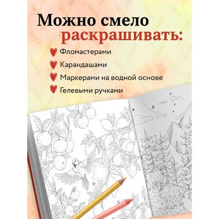 Книга БОМБОРА В объятиях природы. Раскрашиваем обаятельные иллюстрации животных и птиц