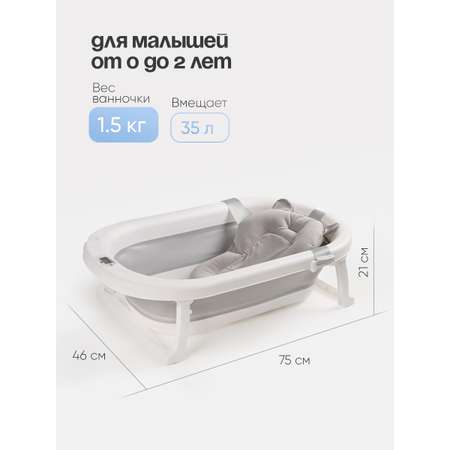 Ванночка Tomix BathKit с матрасиком, складная белый