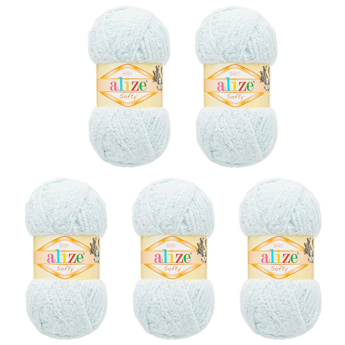 Пряжа для вязания Alize softy 50 гр 115 м микрополиэстер мягкая фантазийная 416 серый 5 мотков - фото 6