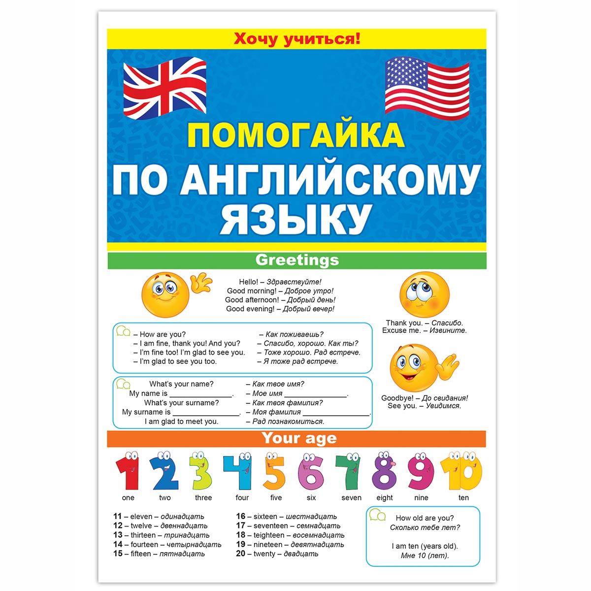 Буклет Открытая планета Помогайка по английскому языку начальный уровень - фото 1