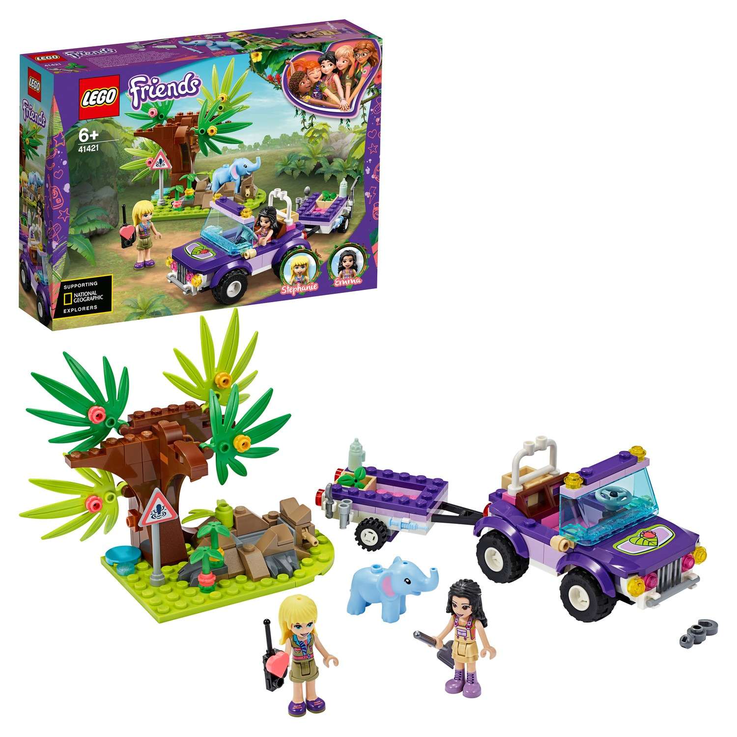 Конструктор LEGO Friends Спасение слонёнка блочный - фото 1