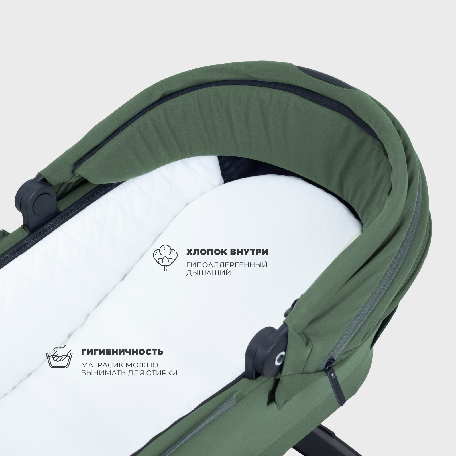 Коляска 2в1 MOWbaby Zoom air 2в1 olive зеленый - фото 4