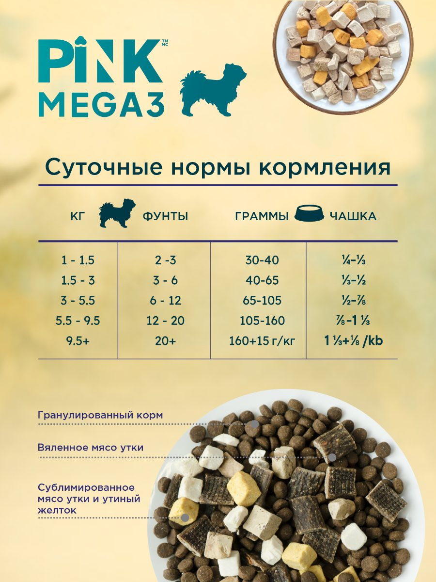 Корм сухой для собак PINK MEGA 3 Утка с клубникой 1.8 кг - фото 8