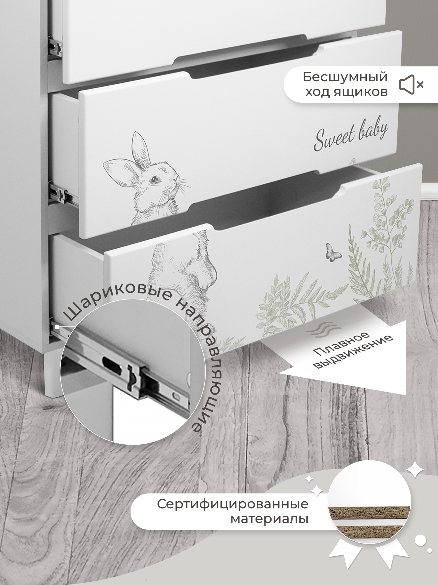 Комод пеленальный Sweet Baby Arte (белый) - фото 5