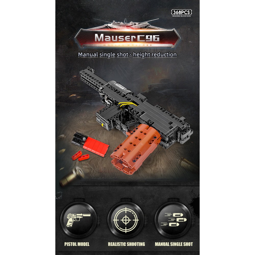 Конструктор Mould King Пистолет Маузер К98 блочный - фото 9
