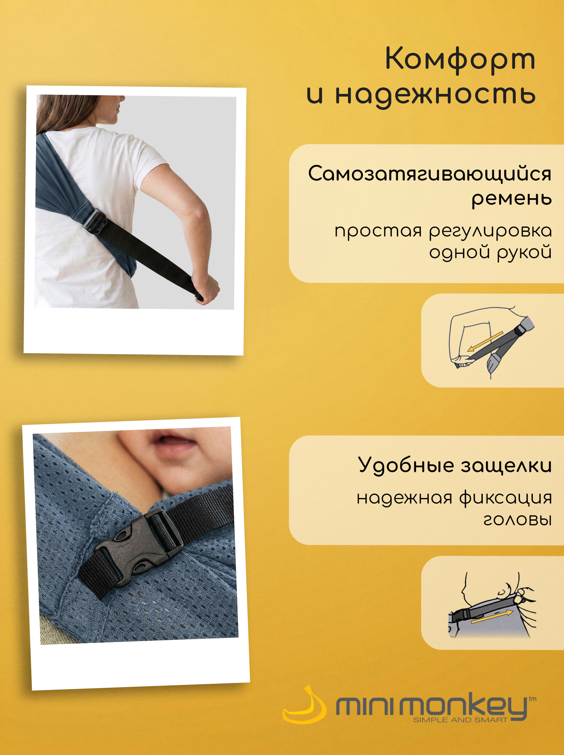 Слинг MiniMonkey Синий - фото 4