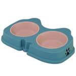 Миска для животных Не один дома Лемур двойная Синий 370мл*2шт