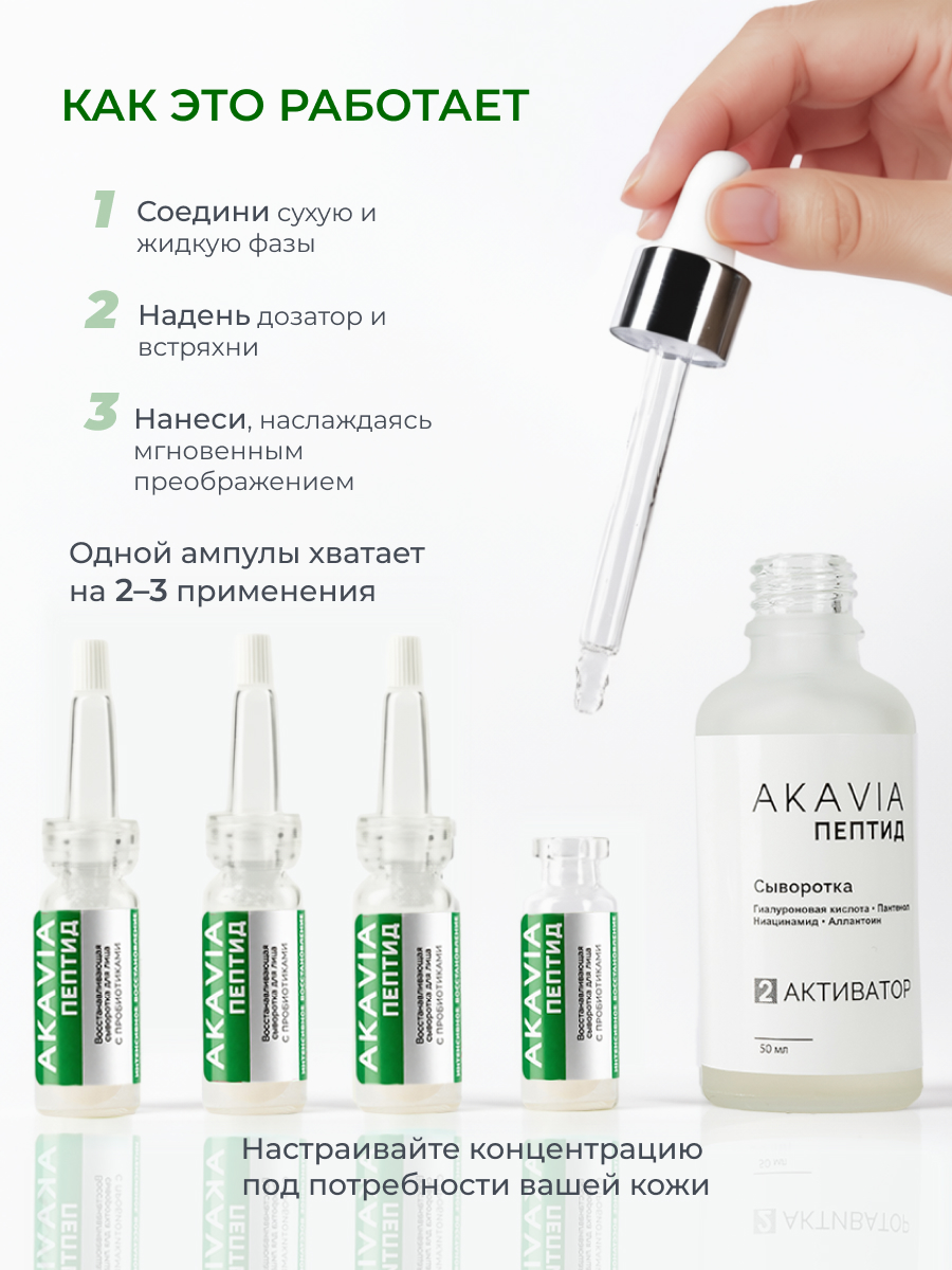 Сыворотка АКАВИЯ Peptide Восстанавливающая - фото 9