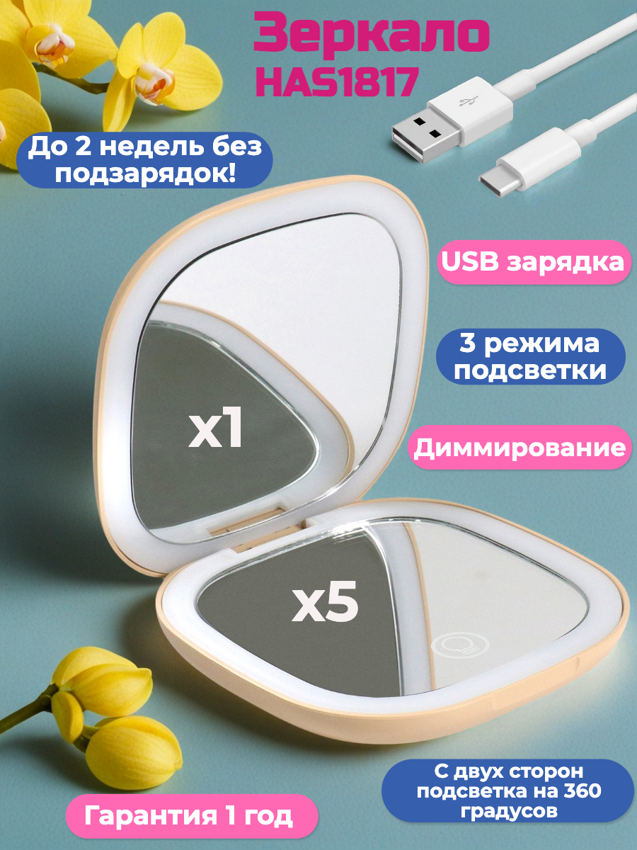 Зеркало HASTEN карманное - фото 1