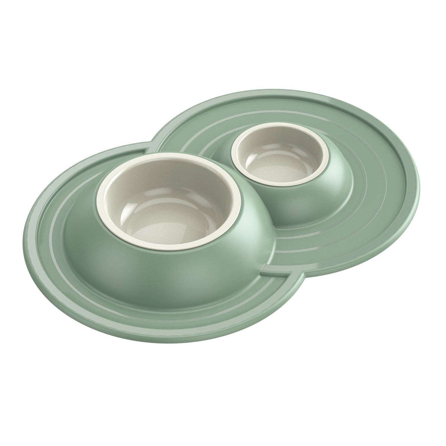 Миска для животных Lilli Pet двойная на подставке Зеленый 20-5756 - фото 1