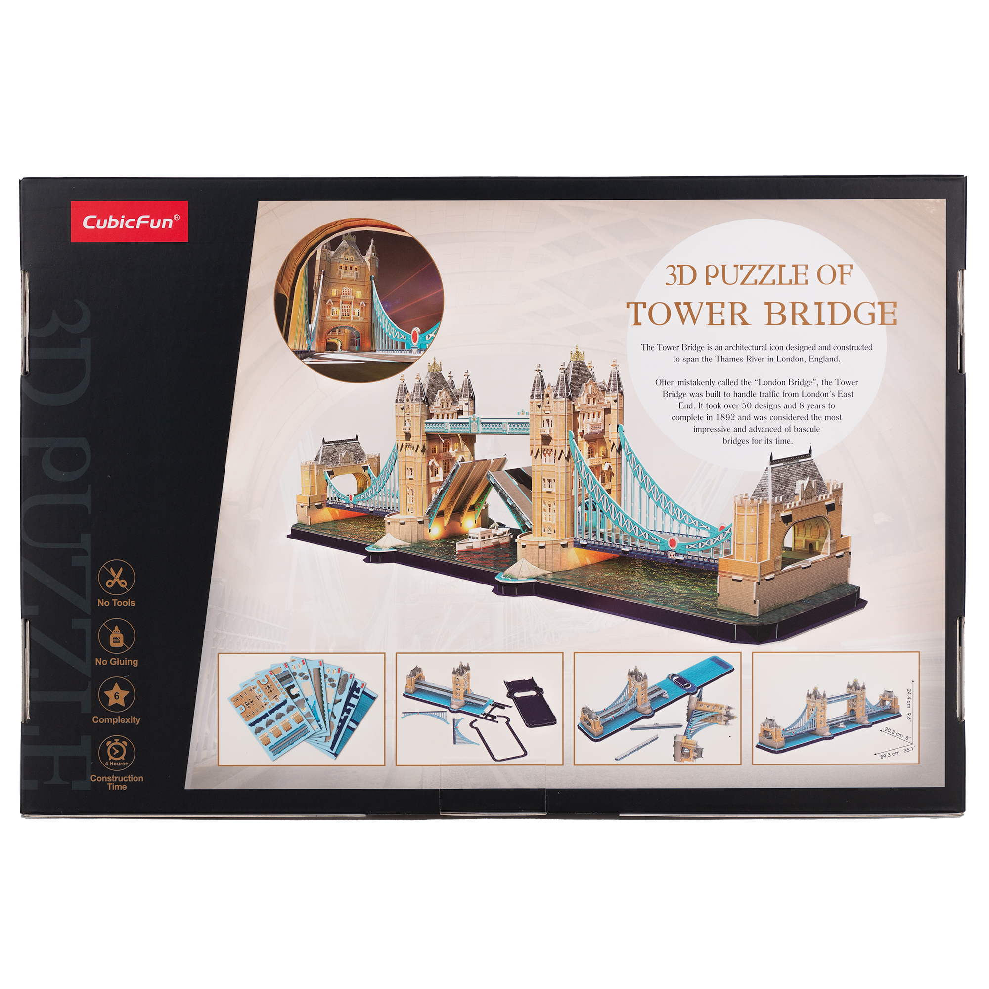 Пазл CubicFun Тауэрский мост 222 детали LED 3D - фото 5