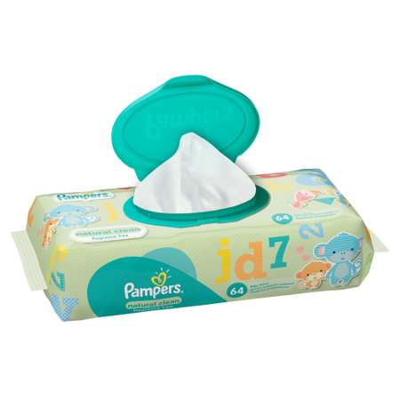 Влажные салфетки Pampers Natural Clean 64 шт.