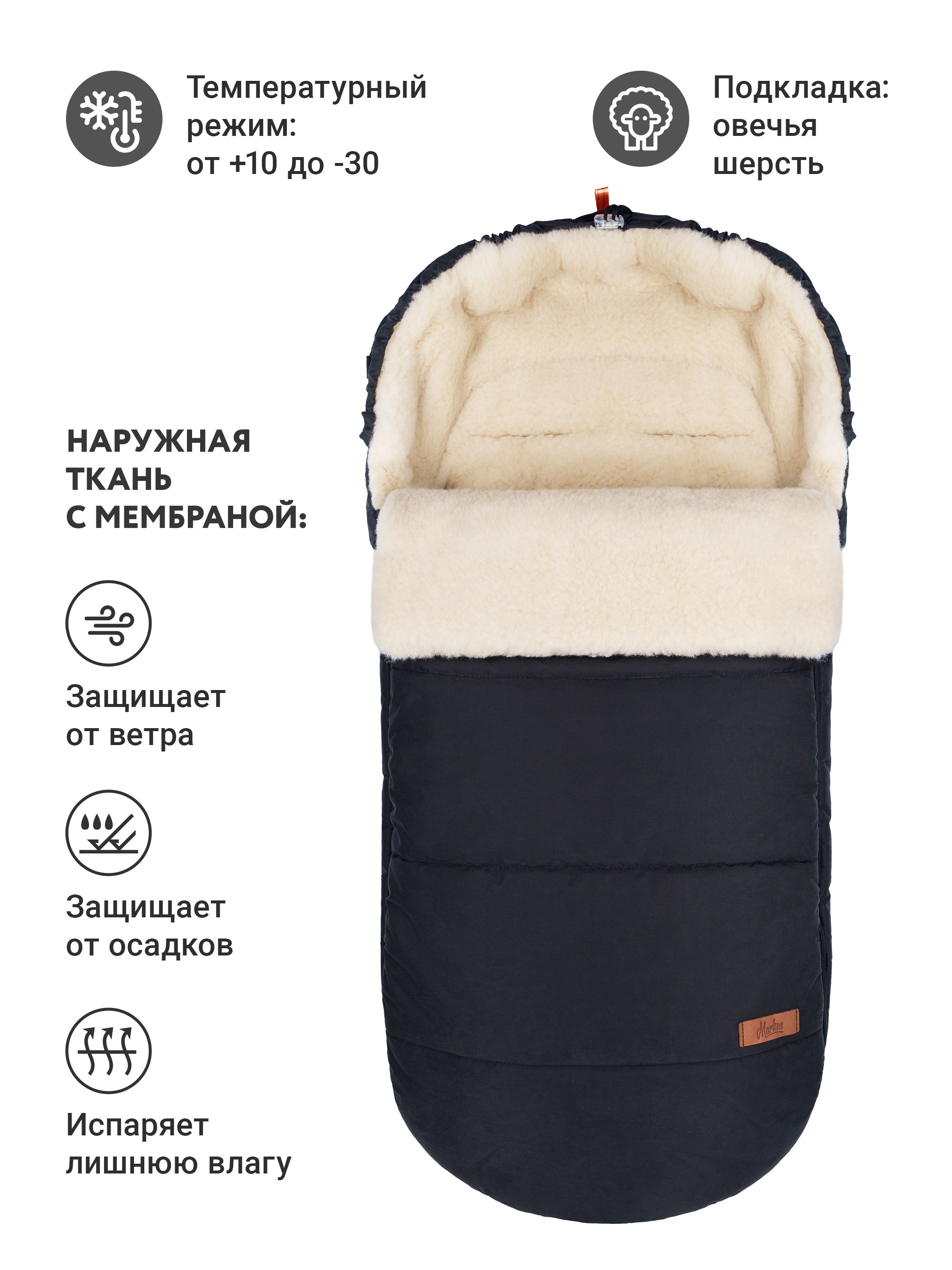 Зимний прогулочный конверт в коляску Huge Basic - фото 2