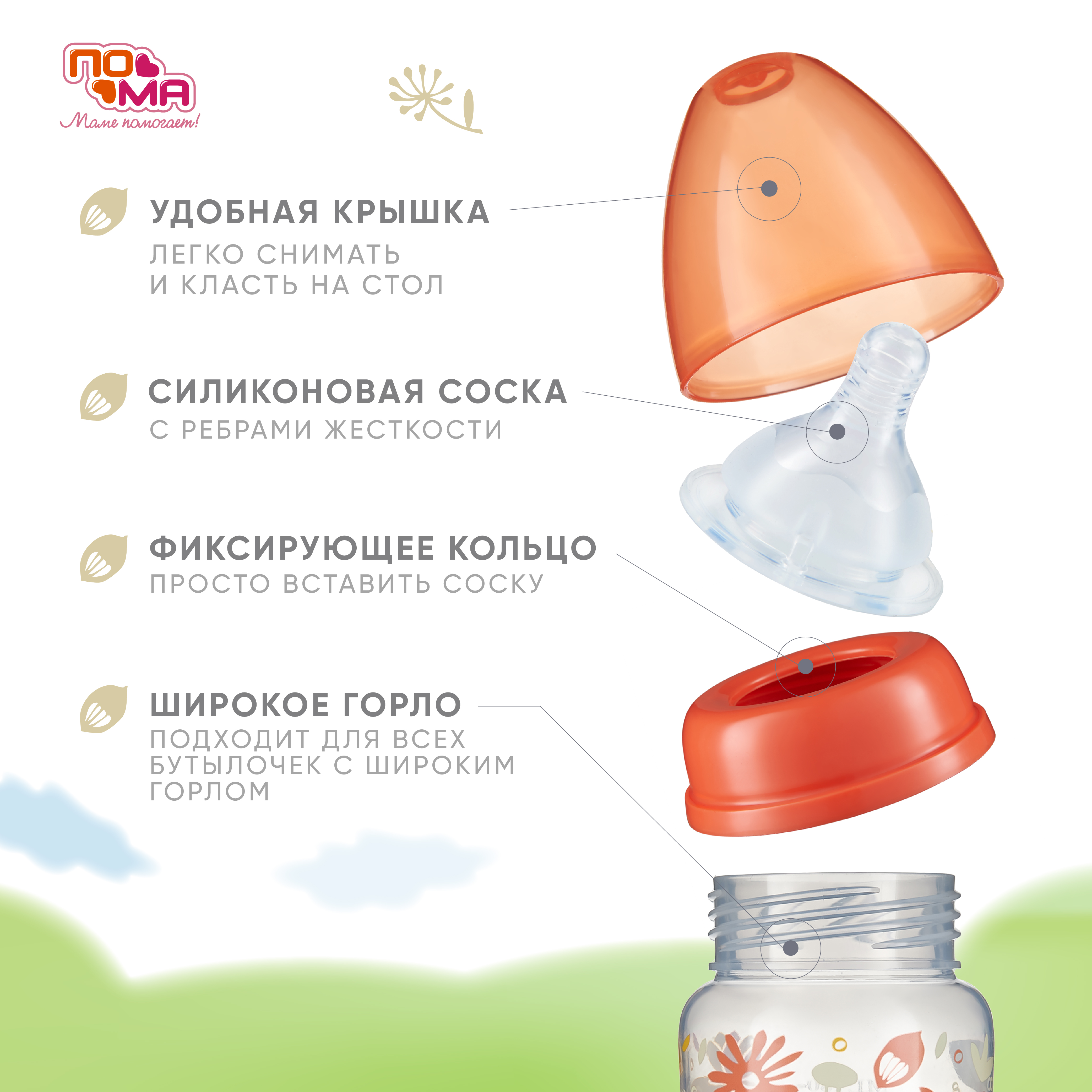 Бутылочка Пома 180 мл 1 шт. - фото 3