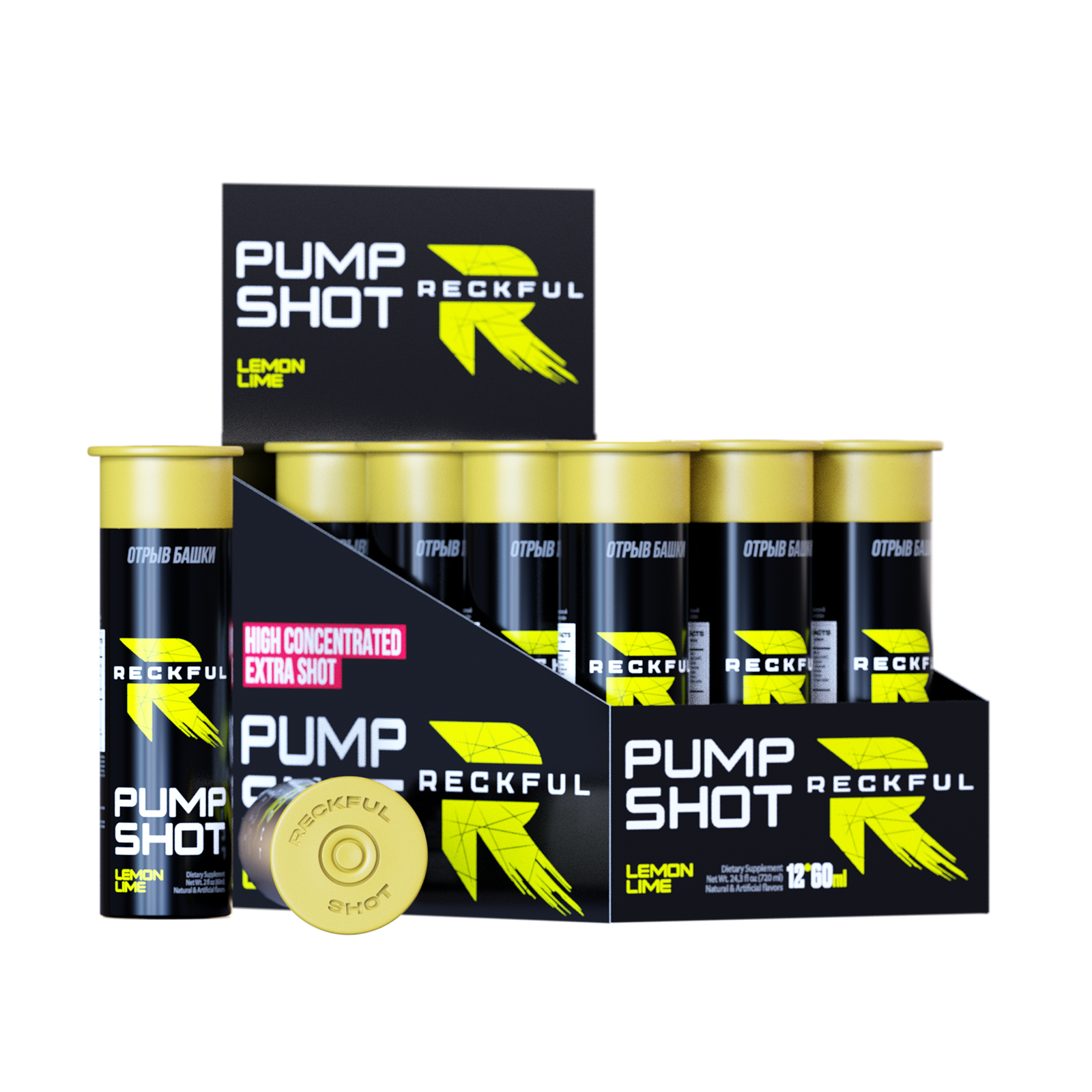 В шотах жидкий предтрен Pump Shot Reckful Предтренировочный комплекс - фото 4