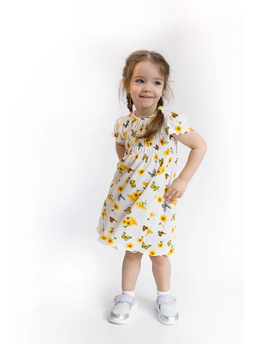 Платье Рекантино 366-11 Желтый Молочный - фото 3