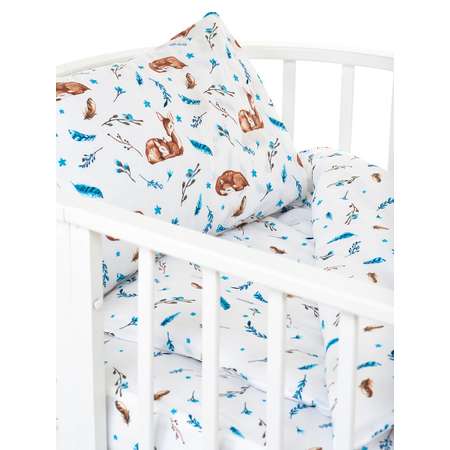 Комплект постельного белья Lemony kids в овальную кроватку Deer Белый 3 предмета