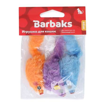 Набор игрушек для кошек Barbaks Мышки 3шт 2см