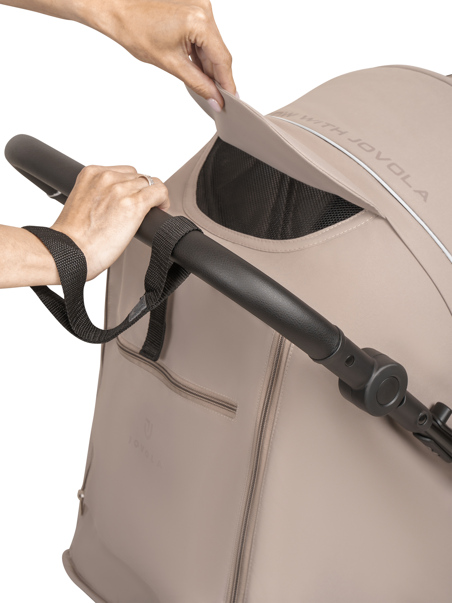 Коляска прогулочная JOVOLA Selena SL, всесезонная бежевый - фото 28