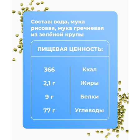 Макаронные изделия из зеленой гречки Ноль грамм рожки