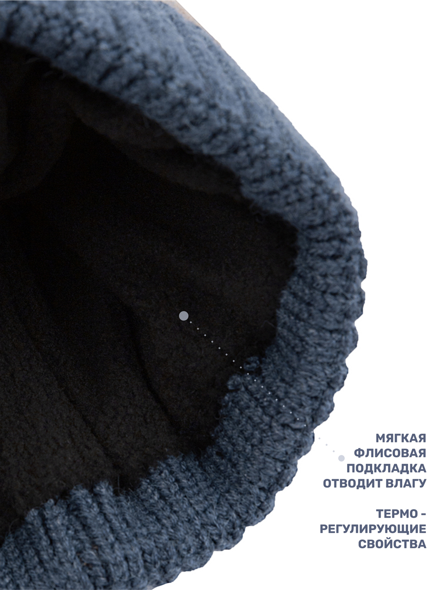 Комплект шапка и снуд NIKASTYLE 12з16524 джинс/беж - фото 7