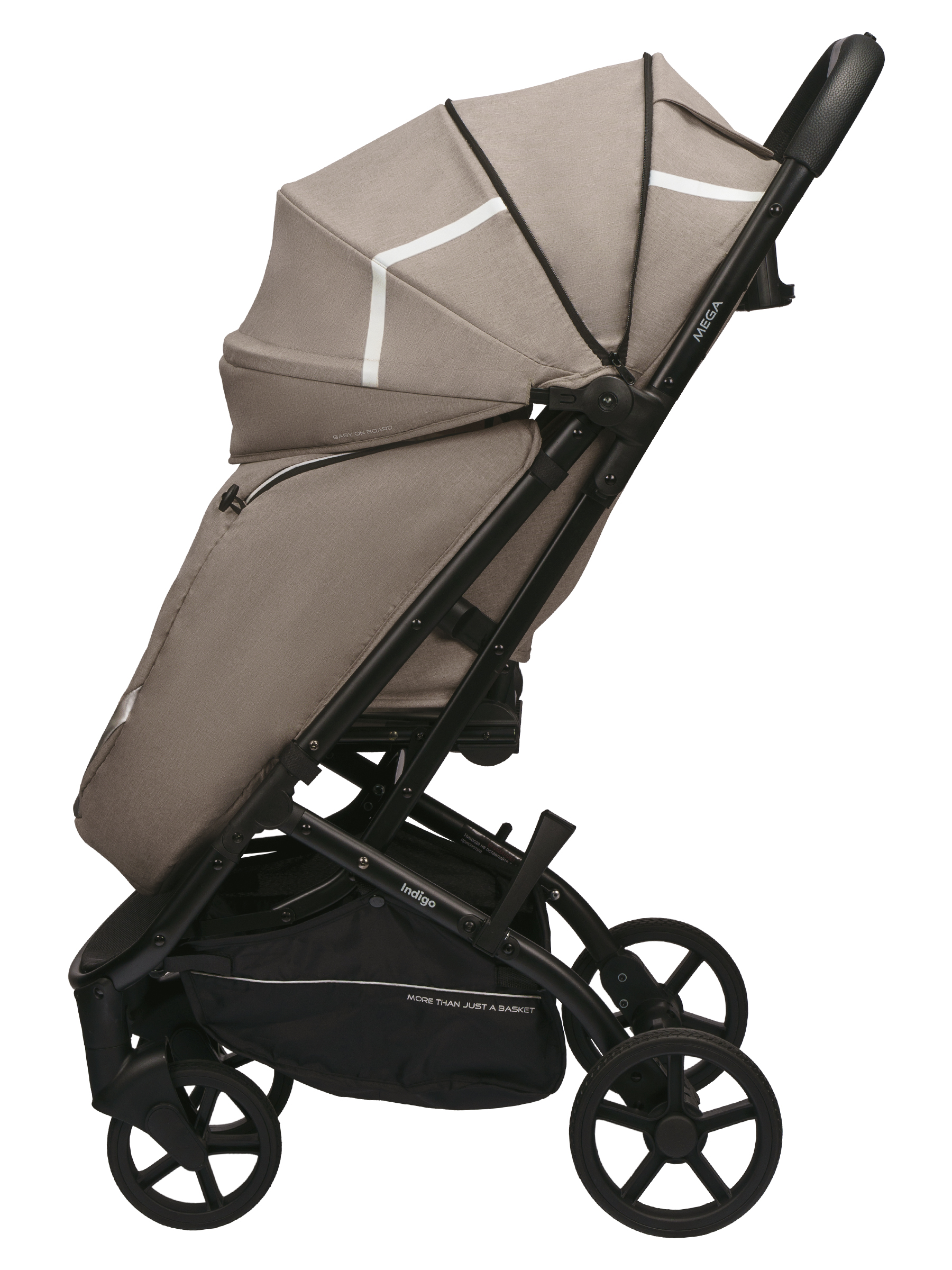 Коляска прогулочная Indigo Mega бежевый - фото 13