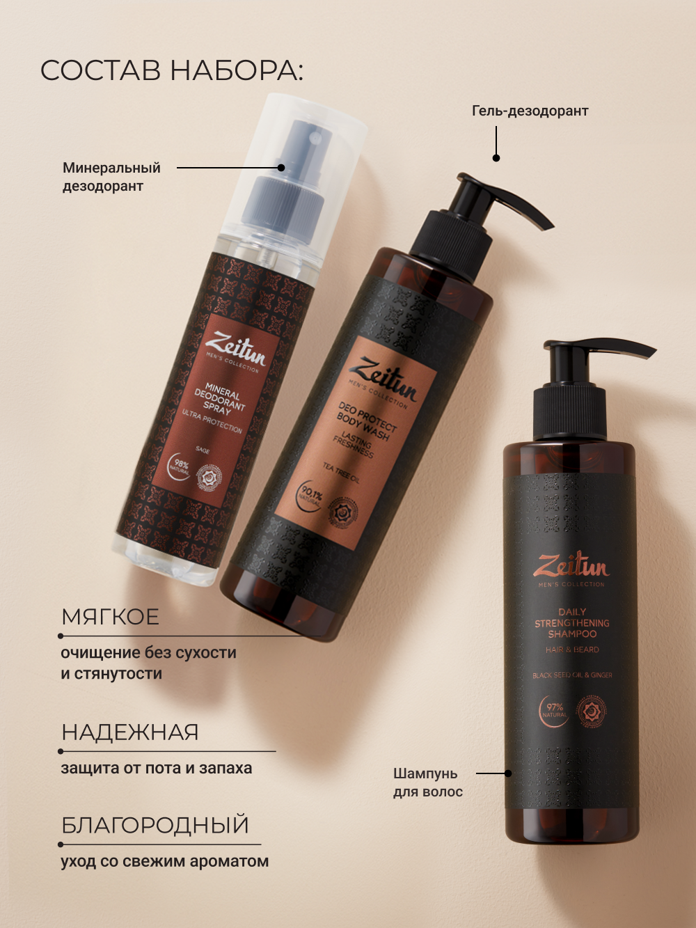 Набор средств Zeitun Активность 650 мл - фото 2