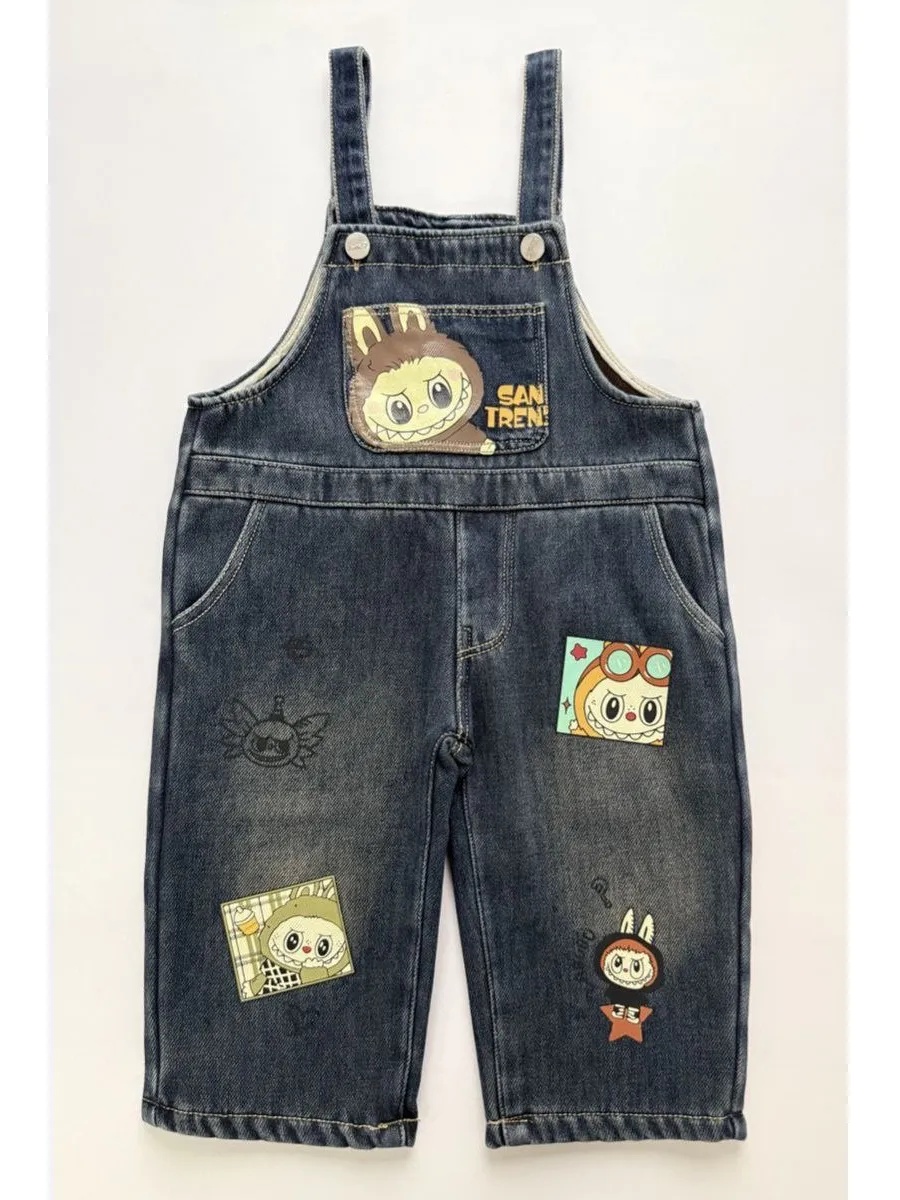 Полукомбинезон iUkoworld Джинсовый полукомбинезон на флисе детский - фото 1