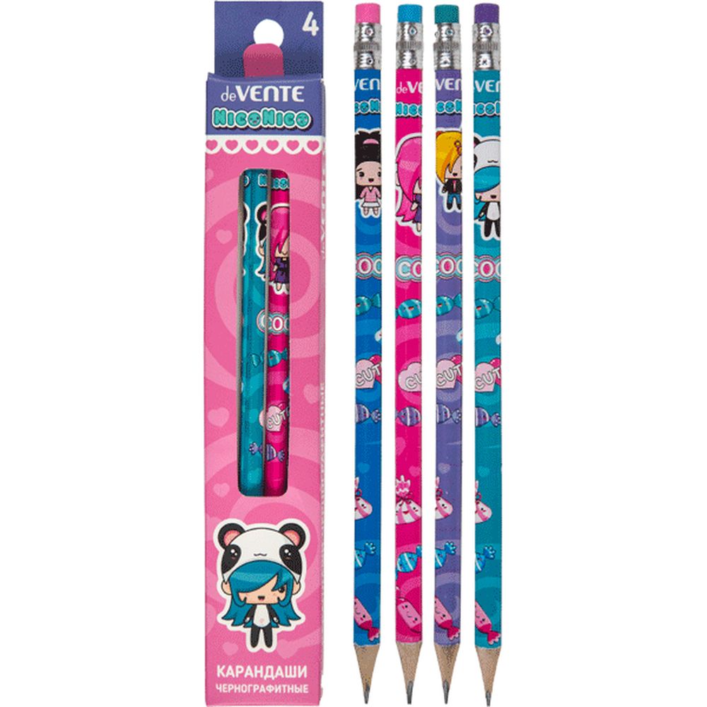 Карандаши чернографитные deVENTE 4 шт. - фото 2