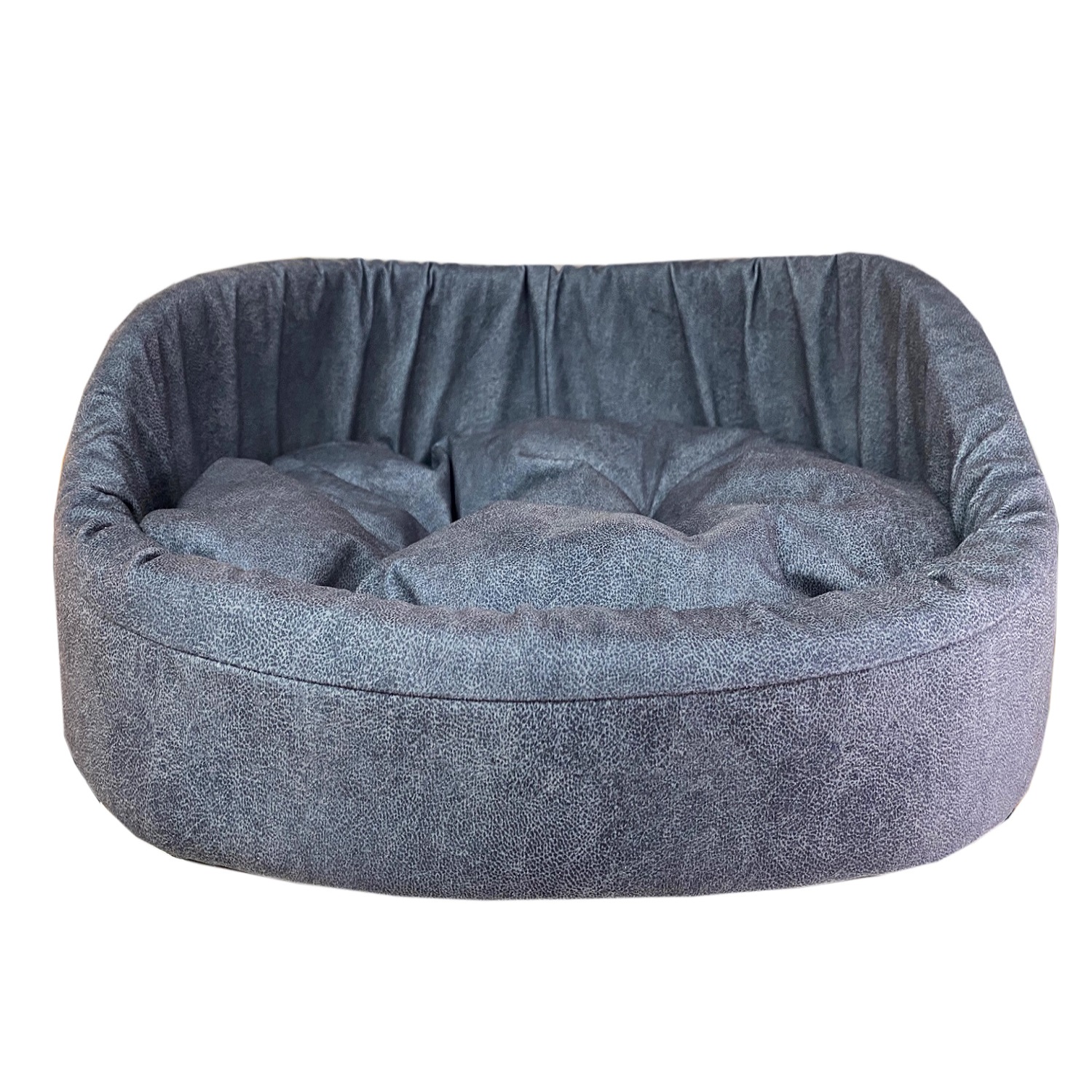 Лежанка для животных Homepet Leather Микровелюр диванчик 43*38*15см Пыльно-голубой - фото 1
