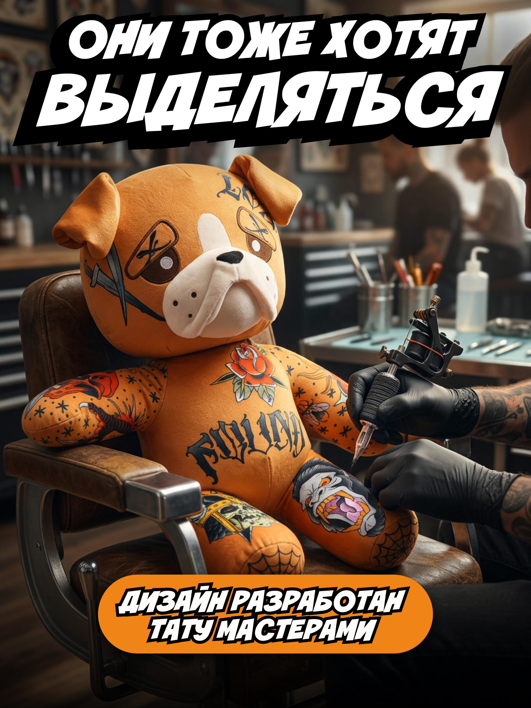Мягкая игрушка Tattoo Zoo Бульдог Бенни 38 см - фото 3