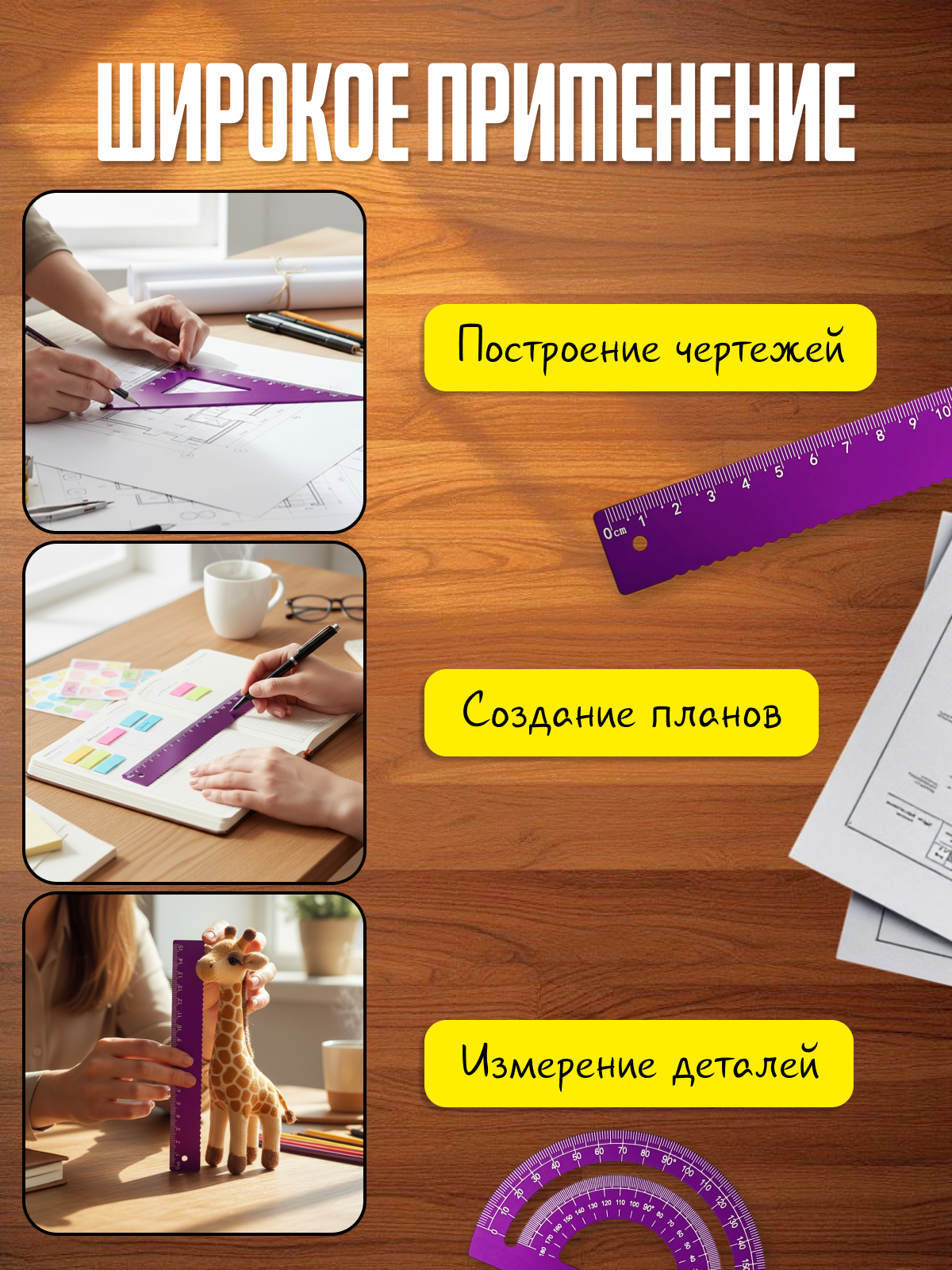 Набор чертёжный AXLER металл 4 шт. - фото 7