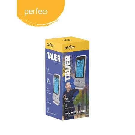 Часы-метеостанция Perfeo Tauer серебро