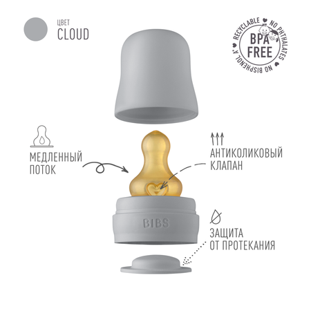 Соска BIBS латекс (медленный поток)